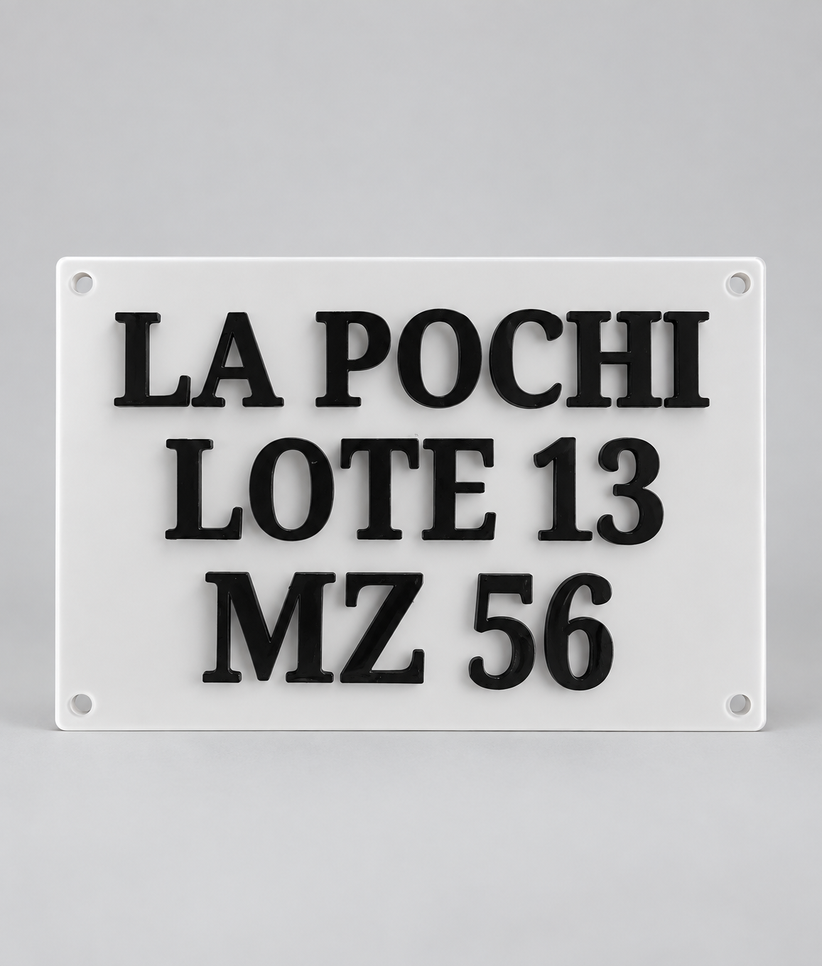 Carteles de lote y manzana impresos en 3D