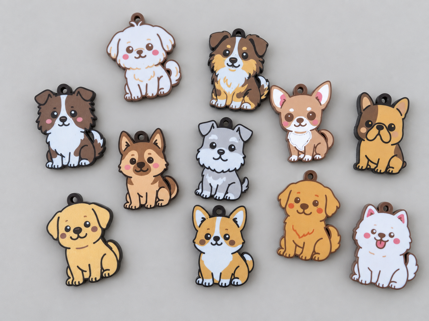 Llaveros de perritos impresos en 3D